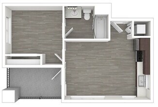 One Bedroom, One Bath 505 floor plan